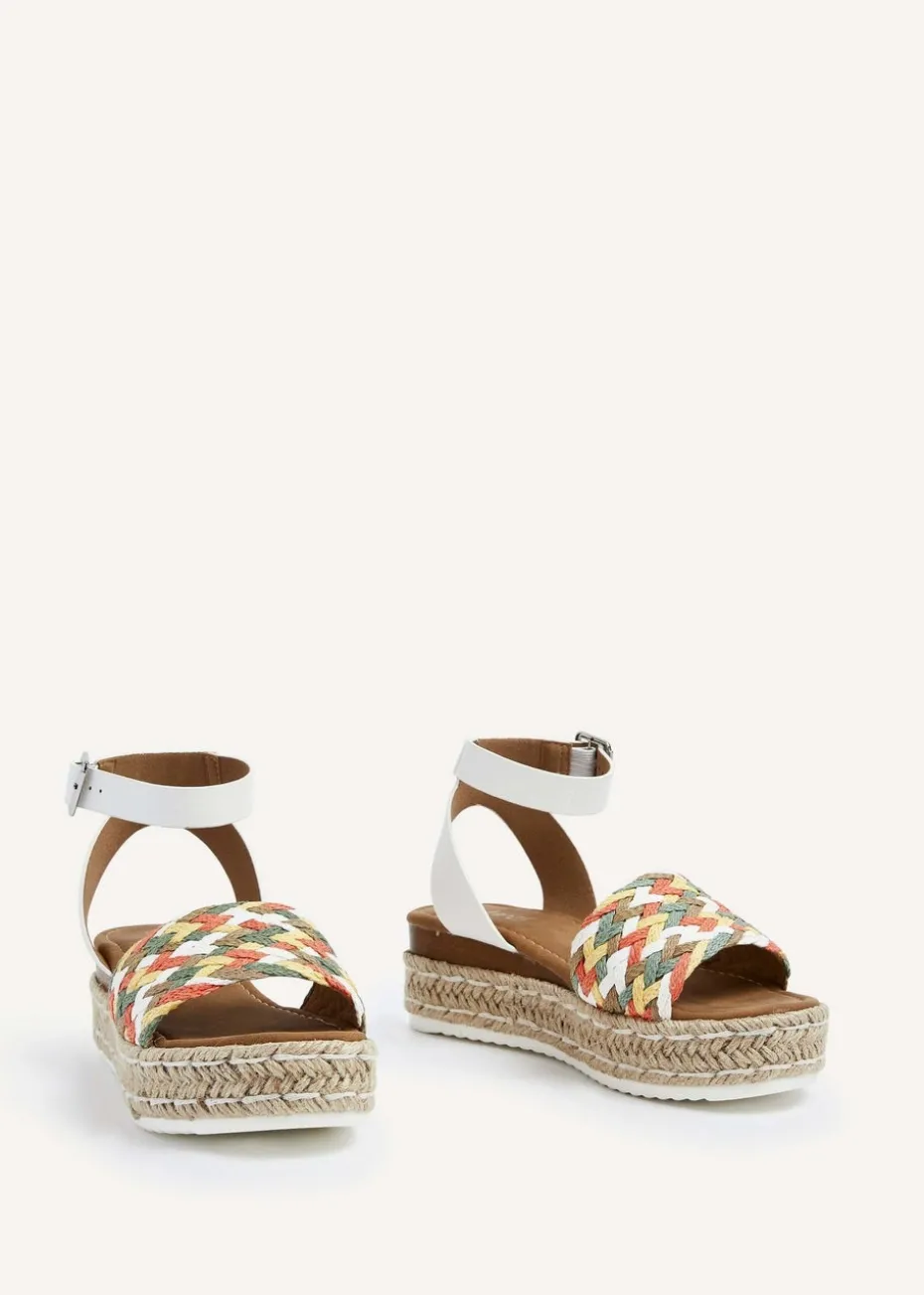 Linzi Raya White Faux Leather Flatform