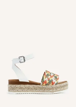 Linzi Raya White Faux Leather Flatform