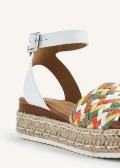 Linzi Raya White Faux Leather Flatform