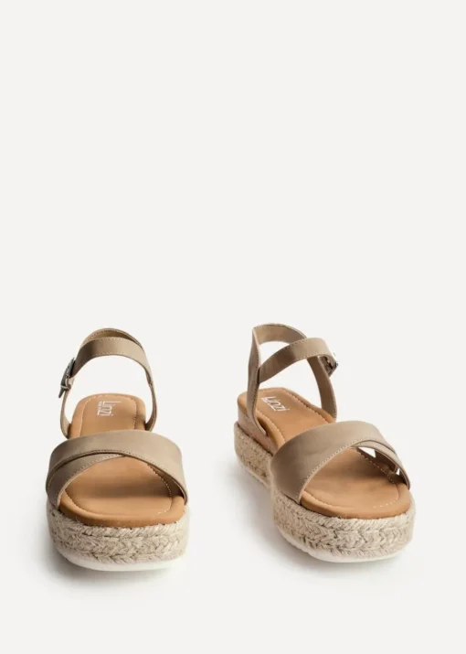 Linzi Sarelli Wide Fit Taupe Nubuck Cork Flatform