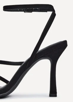 Linzi Scarlett Black Faux Suede Strappy Heel Sandal