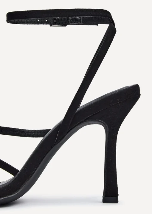 Linzi Scarlett Black Faux Suede Strappy Heel Sandal