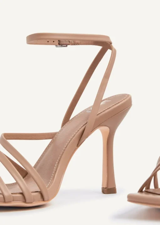 Linzi Scarlett Mocha Faux Leather Strappy Heel Sandal
