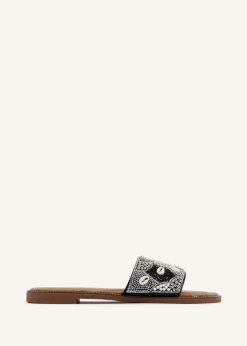 Linzi Seanna Black Embellished Shell Slider