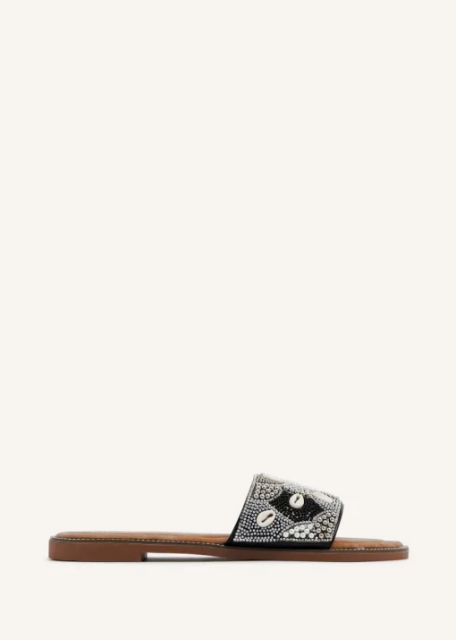 Linzi Seanna Black Embellished Shell Slider