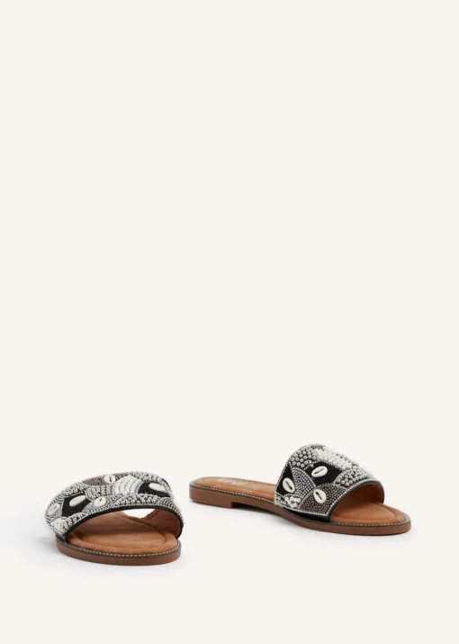 Linzi Seanna Black Embellished Shell Slider