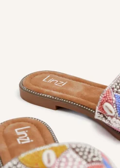 Linzi Seanna Coral Embellished Shell Slider