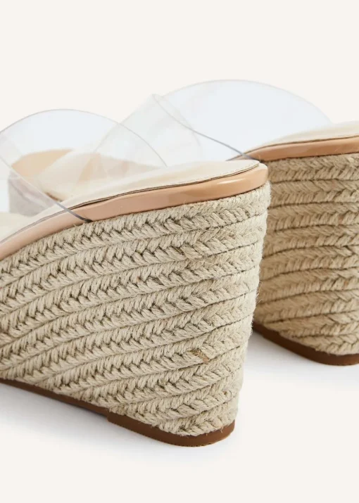 Linzi Shaylen Camel Perspex Crossover Rope Wedge