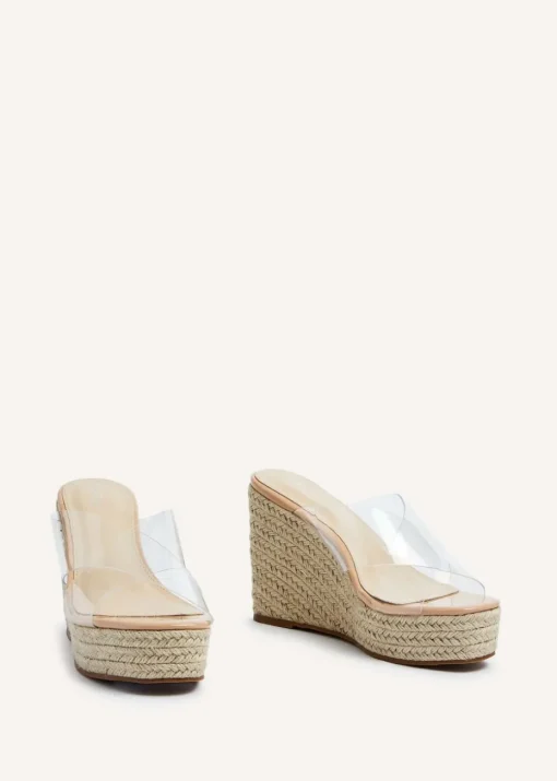 Linzi Shaylen Camel Perspex Crossover Rope Wedge