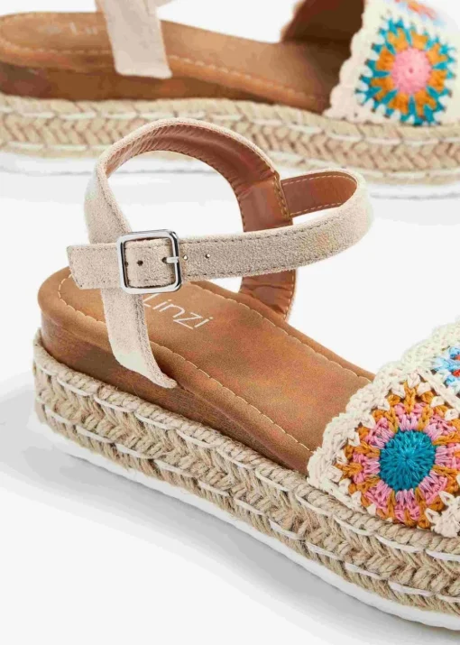 Linzi Solana Nude Faux Suede Flatform Wedge