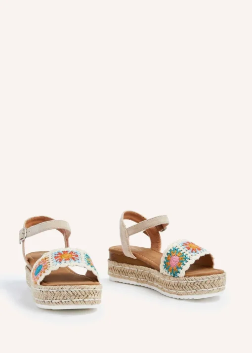 Linzi Solana Nude Faux Suede Flatform Wedge