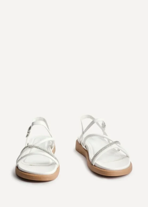 Linzi Spark White Strappy Footbed Sandal