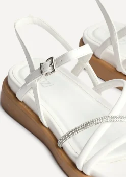Linzi Spark White Strappy Footbed Sandal