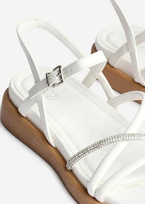 Linzi Spark White Strappy Footbed Sandal