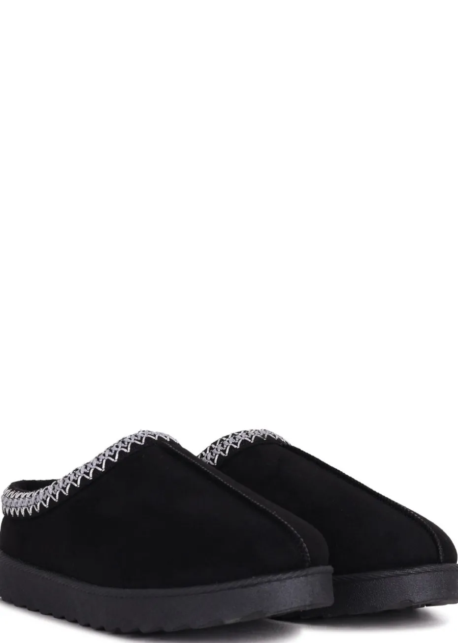 Linzi Tammy Black Suede Slipper