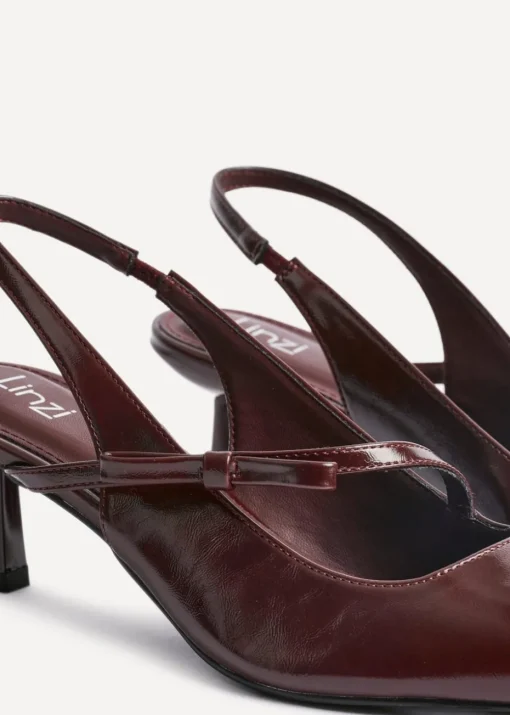 Linzi Timeless Burgundy Faux Leather Court Heel