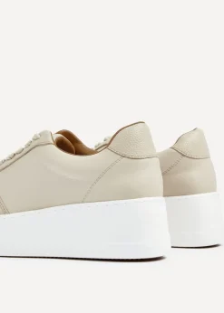 Linzi Twiggy Sand Faux Leather Platform Trainer