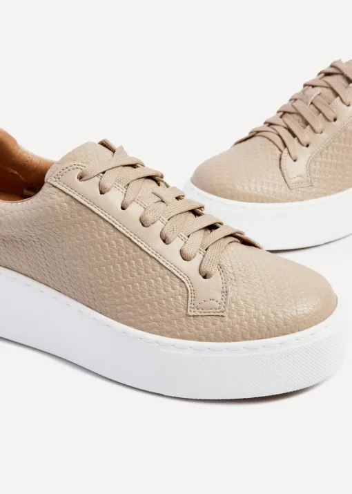 Linzi Twyla Mocha Faux Leather Platform Trainer