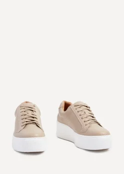 Linzi Twyla Mocha Faux Leather Platform Trainer
