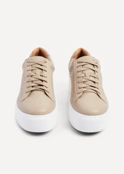Linzi Twyla Mocha Faux Leather Platform Trainer