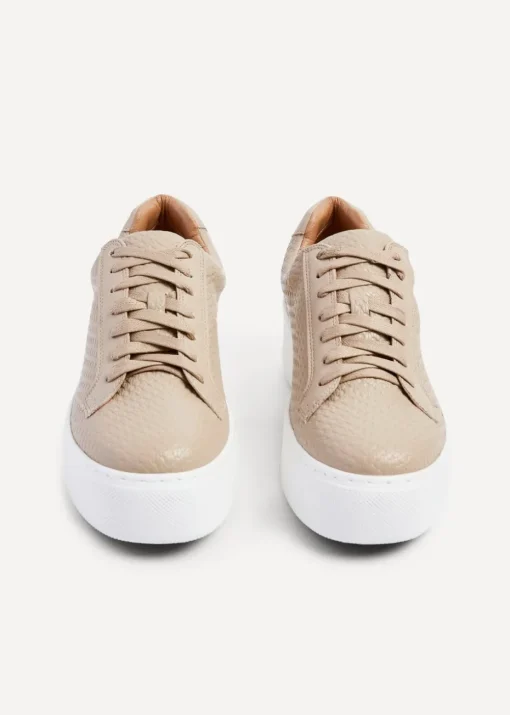 Linzi Twyla Mocha Faux Leather Platform Trainer