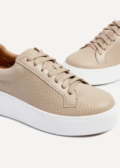 Linzi Twyla Mocha Faux Leather Platform Trainer
