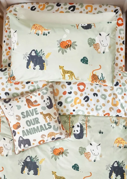 little furn. Wildlife Animal Reversible Duvet Cover Set
