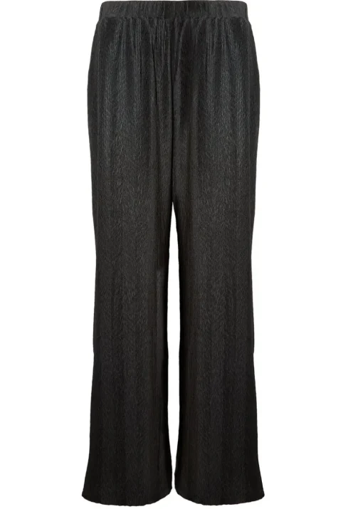 Little Mistress Black Co Ord Plisse Trousers by Vicky Pattison
