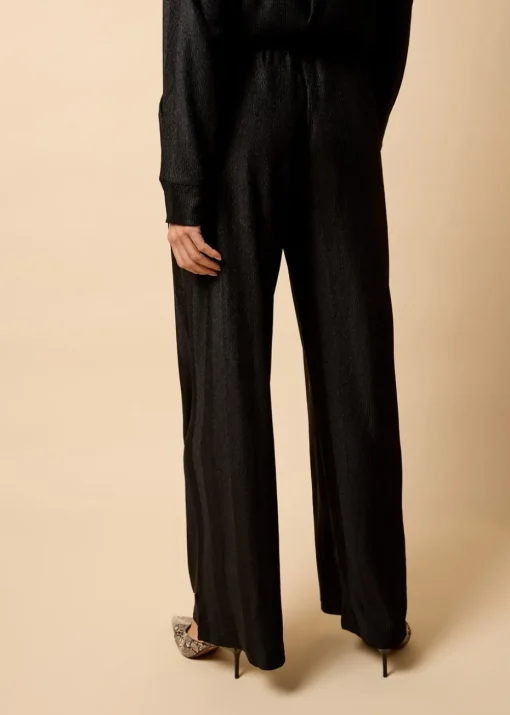 Little Mistress Black Co Ord Plisse Trousers by Vicky Pattison