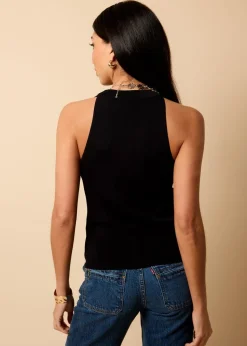 Little Mistress Black Knitted Waistcoat by Vicky Pattison