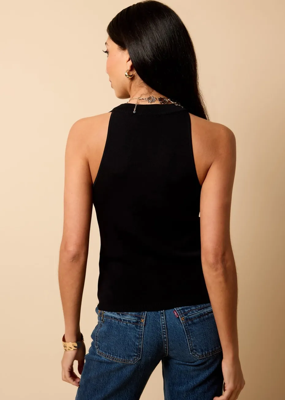 Little Mistress Black Knitted Waistcoat by Vicky Pattison