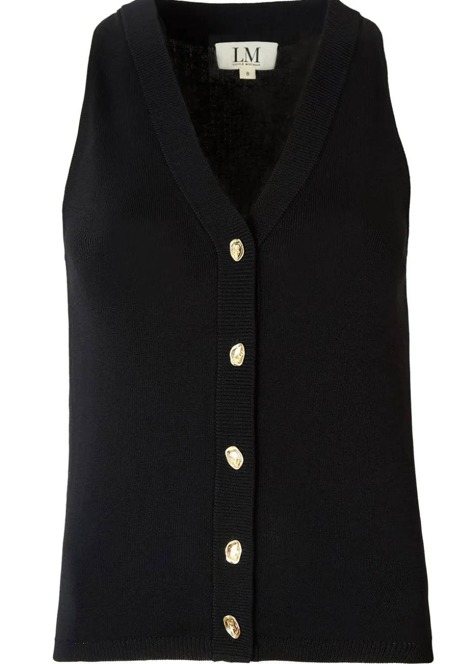 Little Mistress Black Knitted Waistcoat by Vicky Pattison