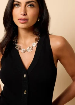 Little Mistress Black Knitted Waistcoat by Vicky Pattison