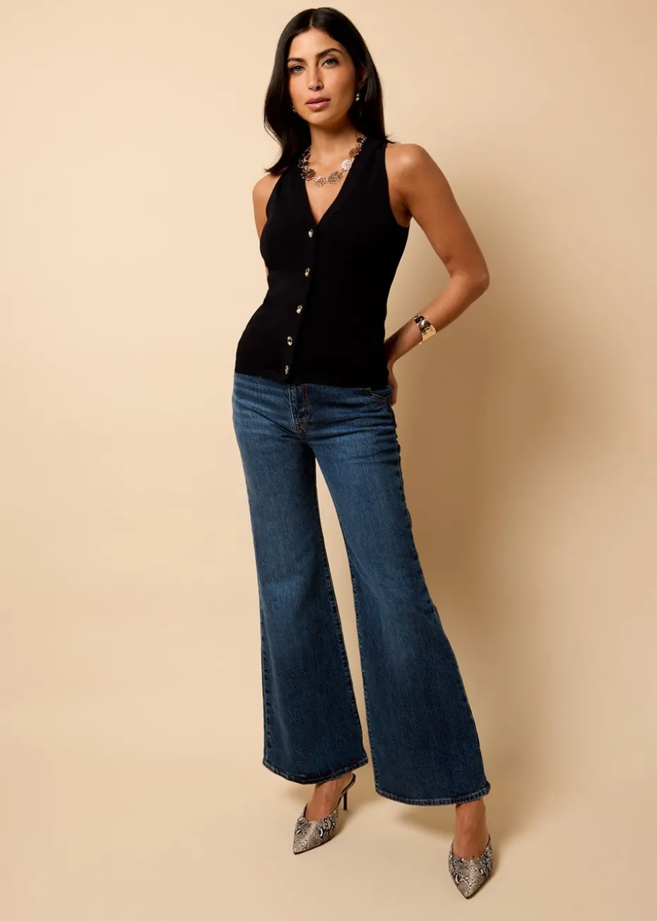 Little Mistress Black Knitted Waistcoat by Vicky Pattison