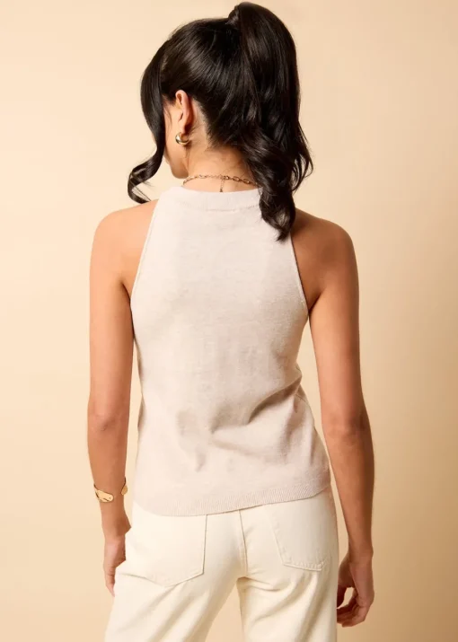 Little Mistress Cream Knitted Waistcoat by Vicky Pattison