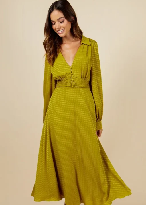 Little Mistress Olive Shirt Midaxi