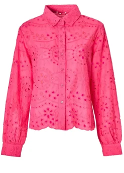 Little Mistress Pink Broderie Shirt by Vicky Pattison