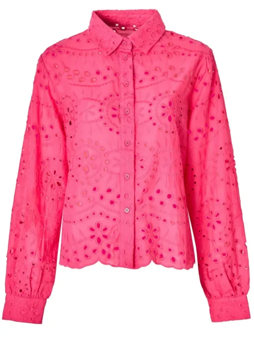 Little Mistress Pink Broderie Shirt by Vicky Pattison