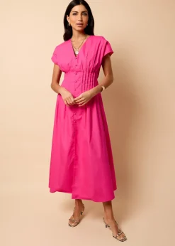 Little Mistress Pink Cotton Midaxi Dress by Vicky Pattison