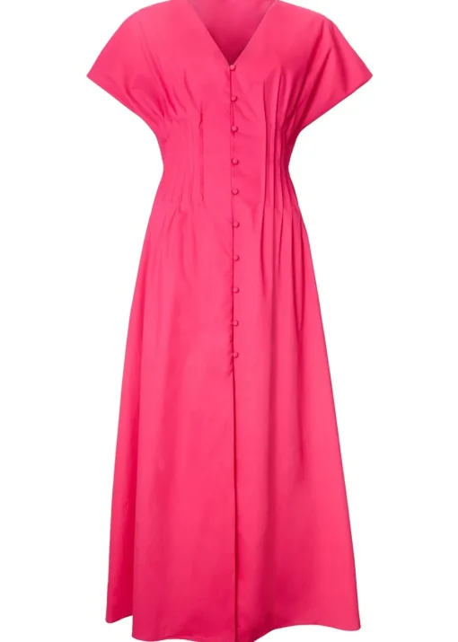 Little Mistress Pink Cotton Midaxi Dress by Vicky Pattison