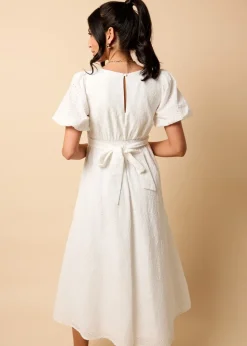 Little Mistress White Broderie Midi Dress by Vicky Pattison