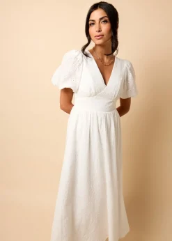 Little Mistress White Broderie Midi Dress by Vicky Pattison