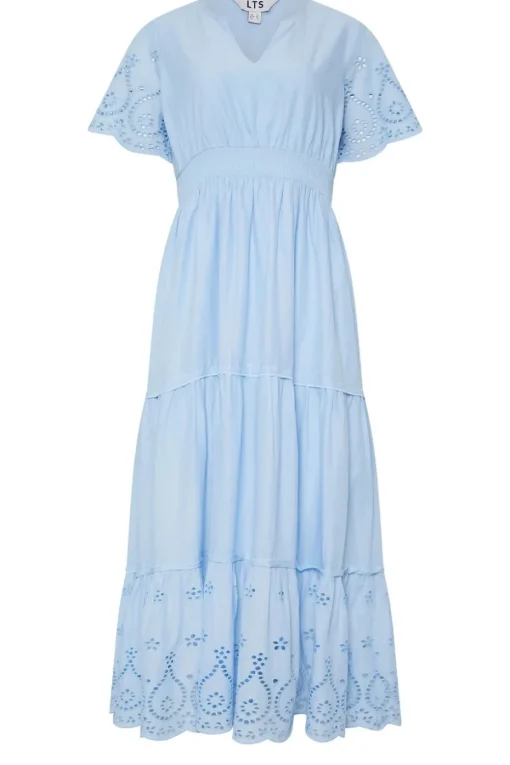 Long Tall Sally Blue Broderie Hem Maxi Dress