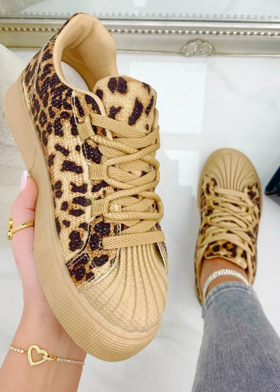 Love Lemonade Leopard Sparkly Crystal Eternal Trainers