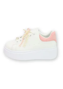 Love Lemonade Pink Sparkly Pearl Bow Chunky Trainers