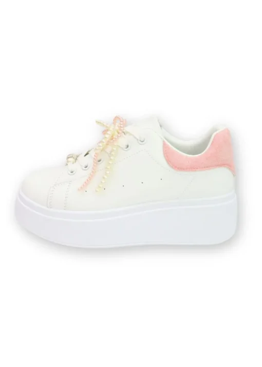 Love Lemonade Pink Sparkly Pearl Bow Chunky Trainers