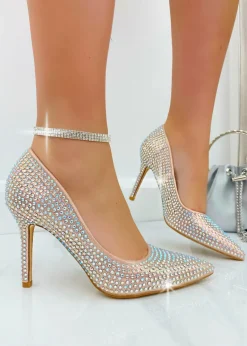 Love Lemonade Rose Gold Crystal Glam Heels