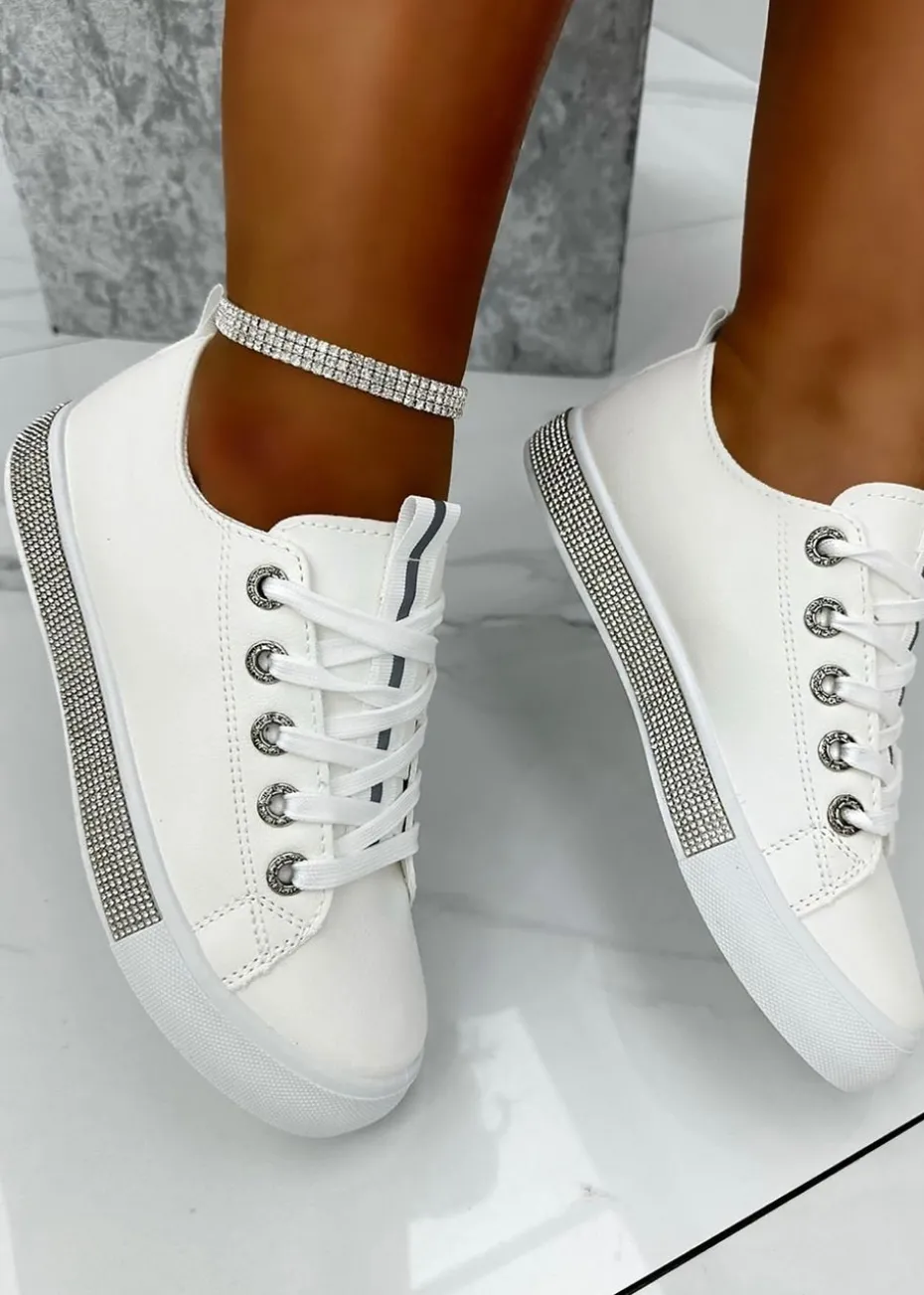 Love Lemonade Silver Crystal Deluxe Trim Trainers