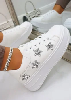 Love Lemonade Silver Crystal Stardust Chunky Trainers