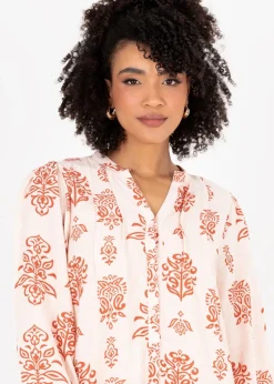 Lovedrobe Orange Long Sleeve Shirt Dress